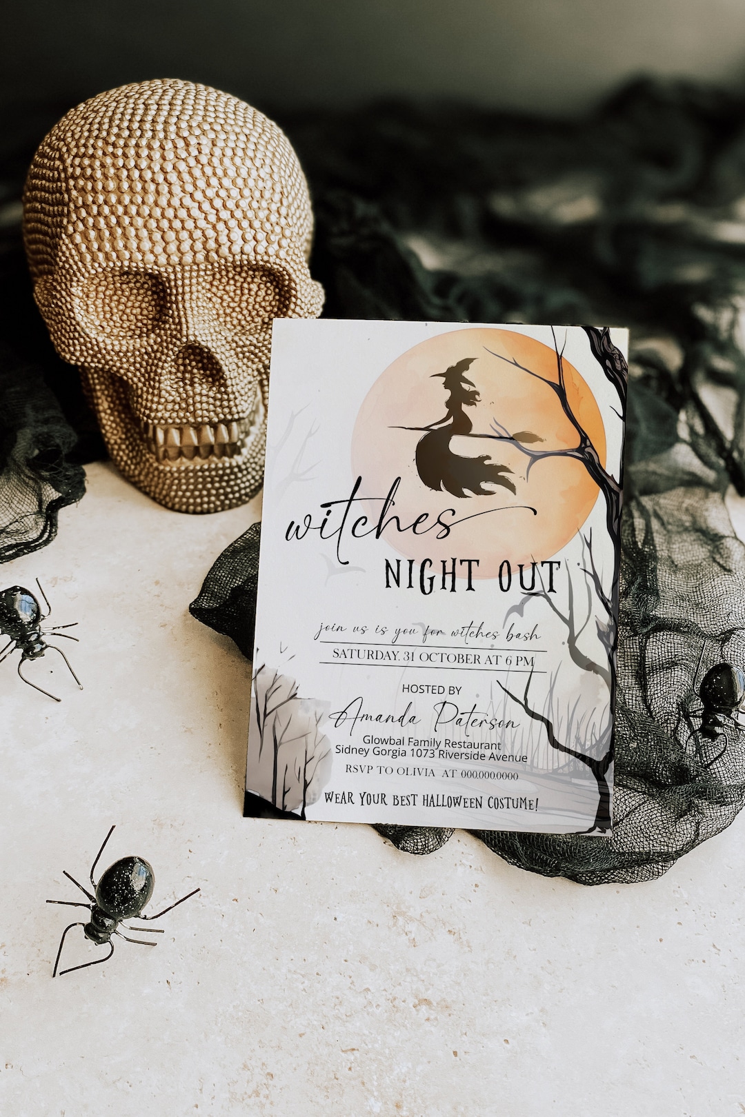 Witch Invite Witches Night Out Halloween Invitation Template, Witches Halloween ...