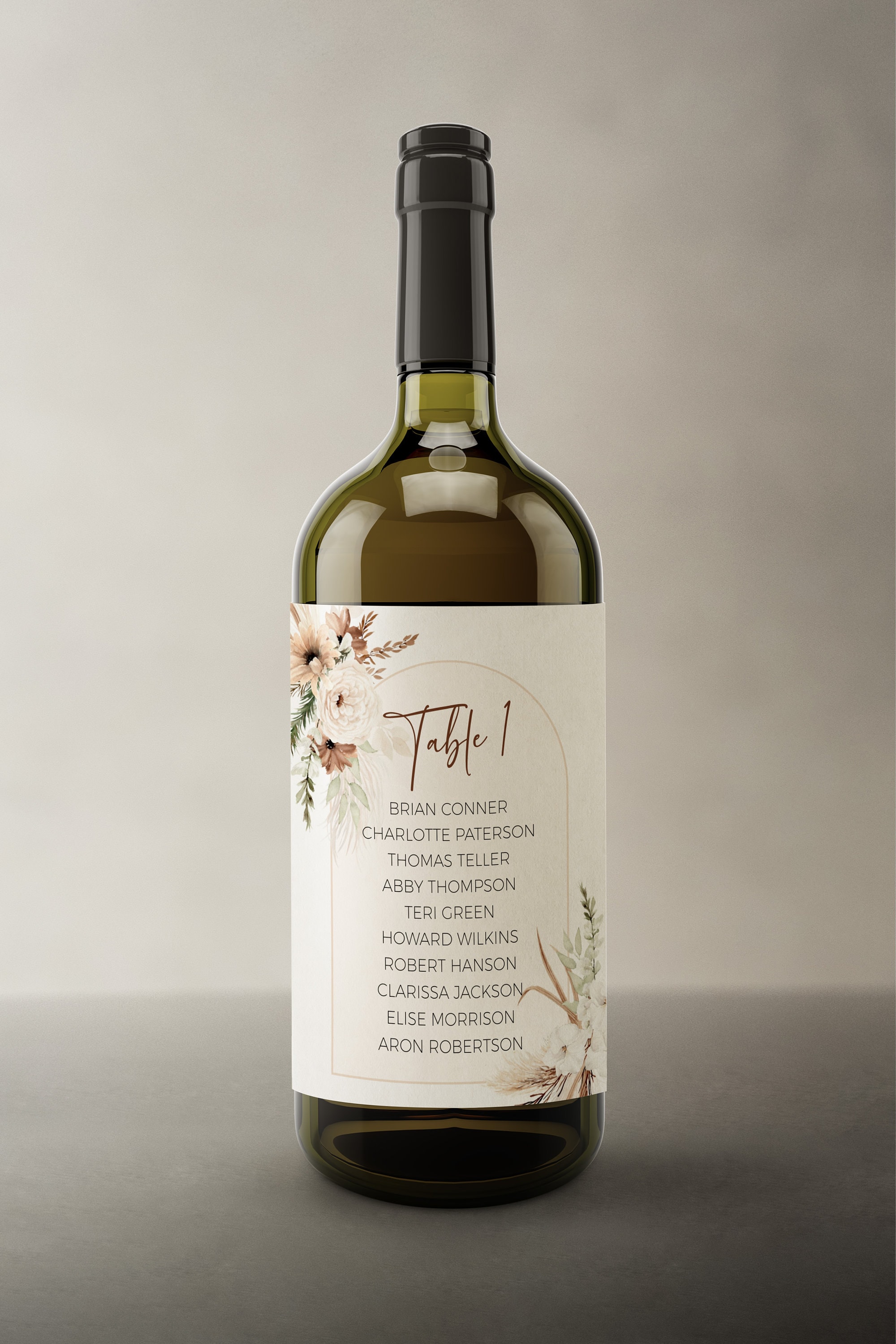 Seating Labels Examples Seating Chart Wine Label Template, Boho Wine Label, Seating Plan Wine ...