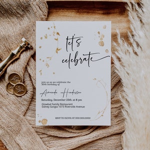 Let's celebrate birthday invitation template, 30th birthday party invite, editable adult birthday invite, any age birthday party invite P59