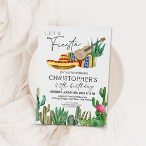Fiesta birthday party invitation, mexican theme party, tequila birthday invite, fiesta birthday invitation, EDITABLE birthday invite, P16