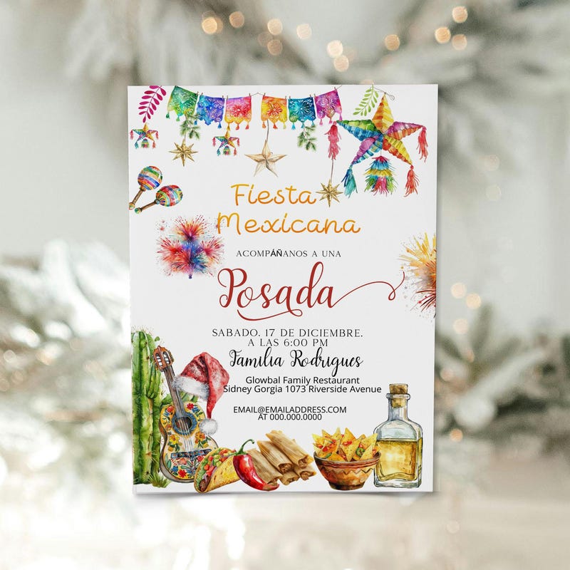 Posada Invitation Template Etsy Posada Invitation Template Etsy
