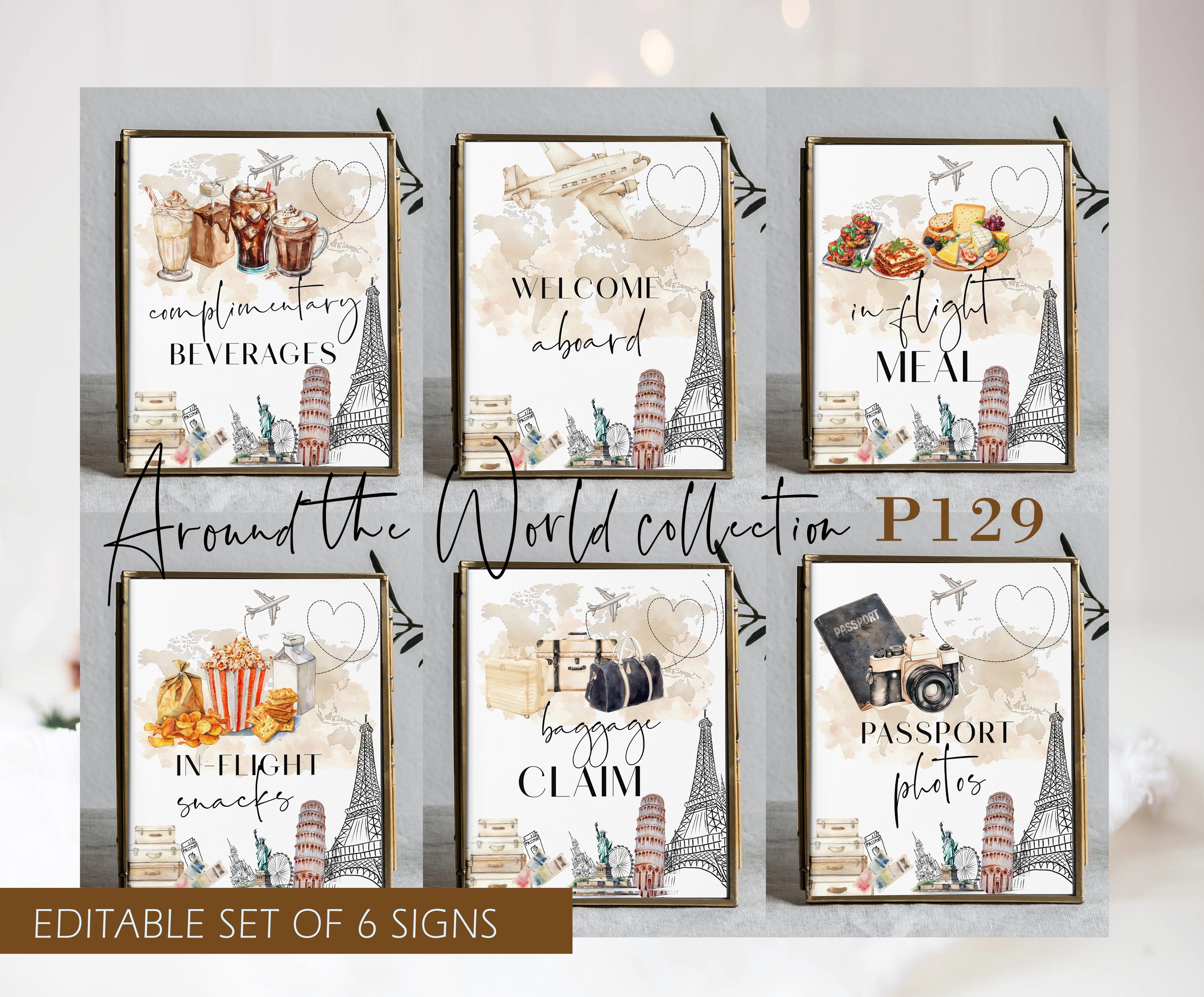 Travel Theme Signage Bundle, Adventure Sign Bundle, World Map Sign ...