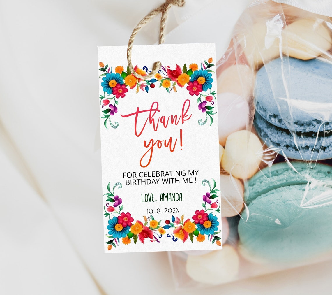 Fiesta Favor Tag, Mexican Birthday Favor Tag, Birthday Gift Tags ...