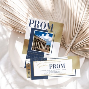 Senior prom invitation and ticket template, prom party invite, editable school ball invite, school dance, prom invite, prom send off, P73