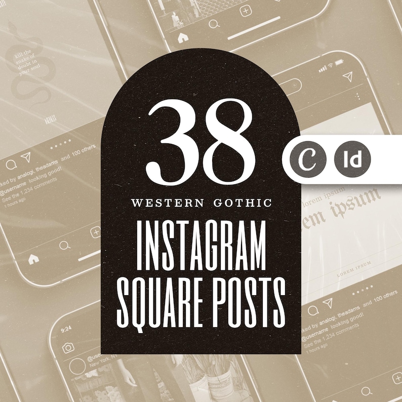 Western Gothic Instagram Templates, Canva & Indesign (38) - Etsy
