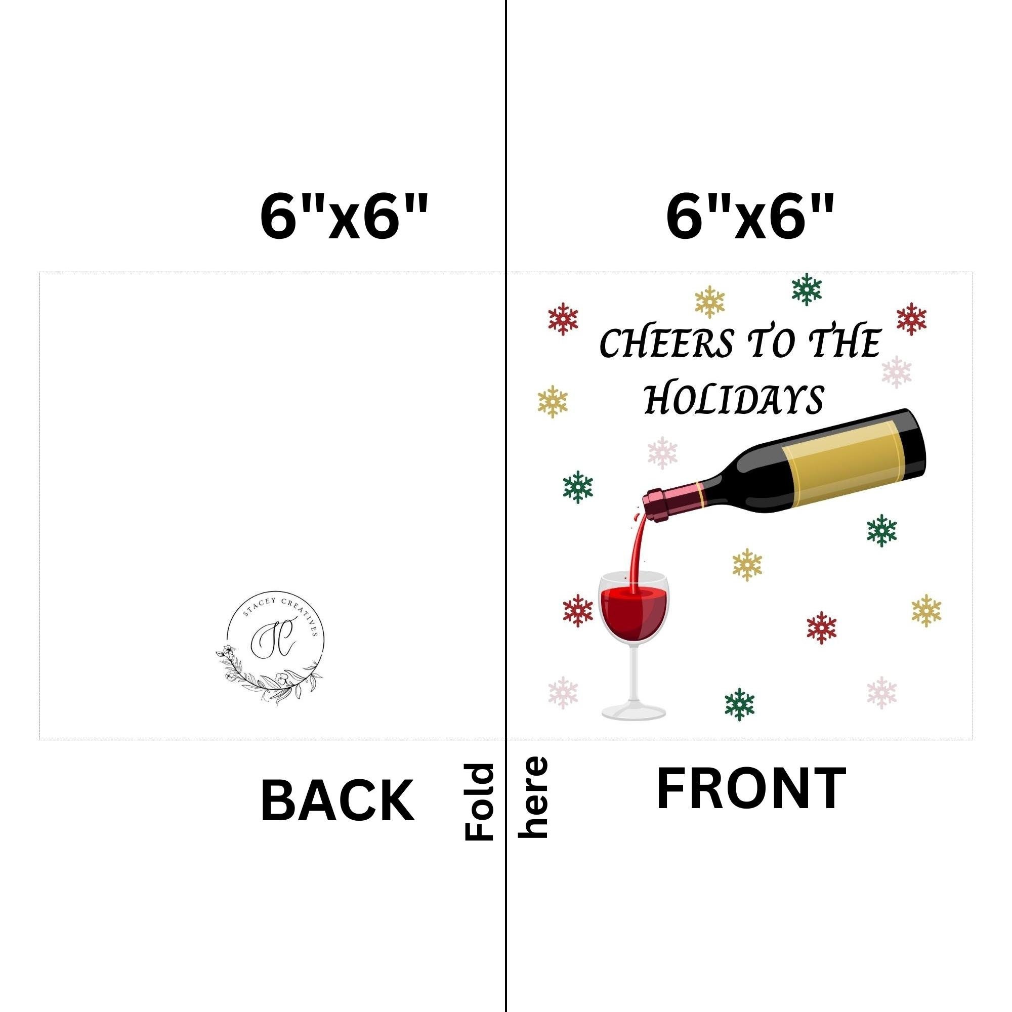 Cheers to the Holidays Printable Christmas Gift Card Alcohol Friend