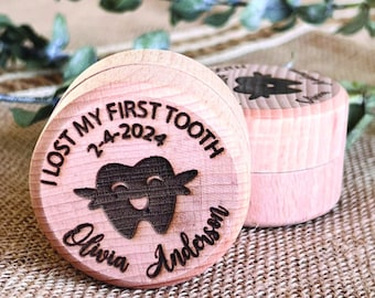 Wooden Tooth Fairy Box Personalized  Baby Teeth Keepsake