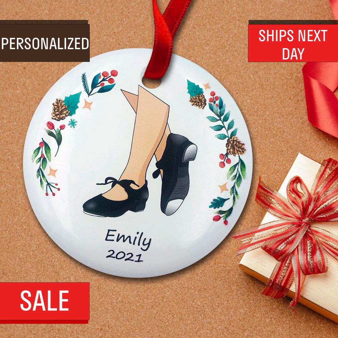 Tap Dance Christmas Tree Holiday Decor Ornament Personalized, Tap Shoes