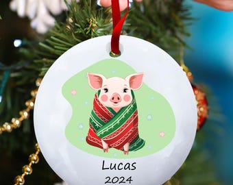 Pig in a Blanket Christmas Ornament Funny Personalized Keepsake