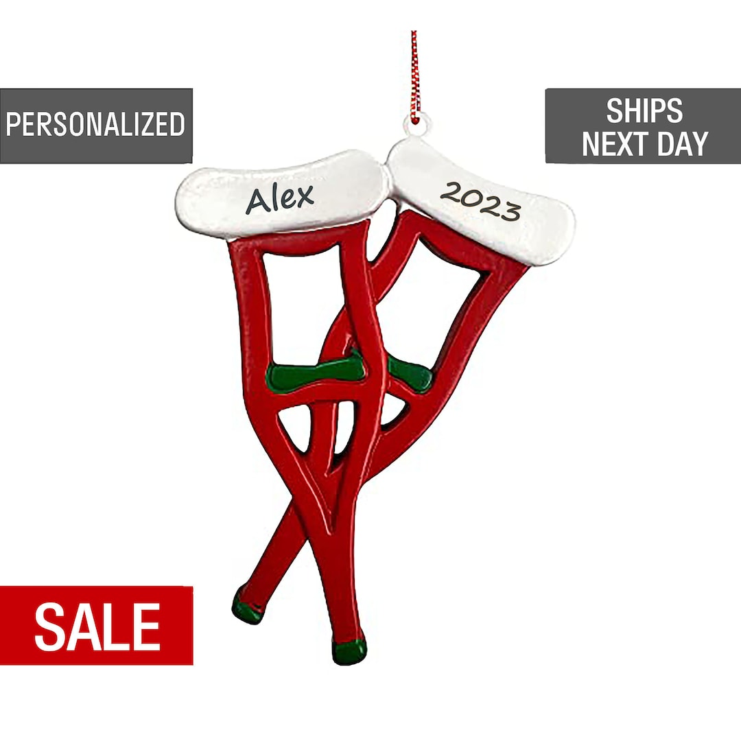 Crutches Christmas Ornament Broken Leg Ornament Knee Surgery Gifts
