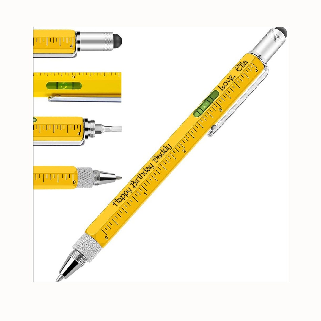 Multi Use Pen 6 In 1 Multi Function Tech Tool Pen With Ruler, Screw ...