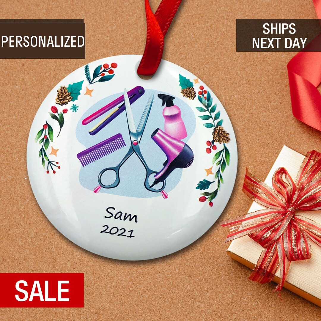 Hair Stylist, Hairdresser Christmas Tree Ornament Personalized, Stylist