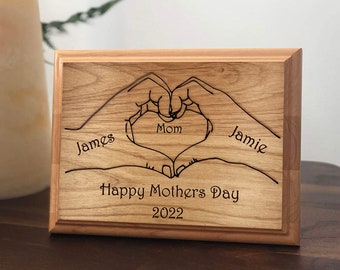 Our First Mother's day, First Mother's Day Gift, Personalized First Mothers Day Gift, 1st Mother's Day Wood Plaque, New Mom Gift,