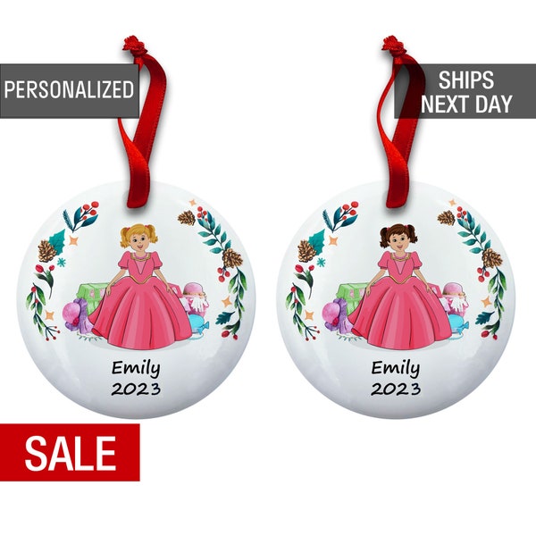 Dress Up, Princess, Christmas Ornament Personalized 2023, Dress Up Play, Gift For Little Girls