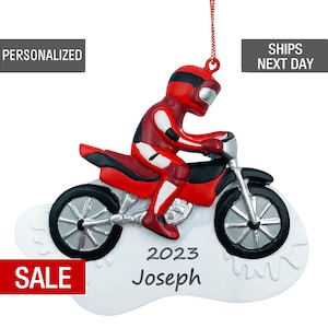 Dirt Bike Rider, Motorcycle, Racer, Motorcross Christmas Ornament Personalized