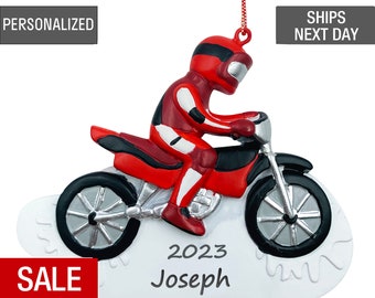 Dirt Bike Rider, Motorcycle, Racer, Motorcross Christmas Ornament Personalized