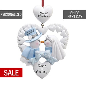 Our 1st Christmas Together Snowman Couple Christmas Ornament Personalized, First Christmas couple ornament, First Year Together