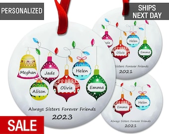 Friends Christmas Ornament, BFF Friend, Sisters, Friendship Personalized Ornaments Gift
