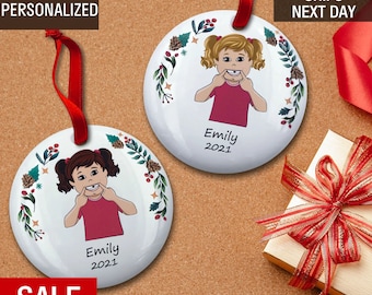 Lost Tooth Christmas Tree Ornament Personalized, Girl Losing First Teeth, Tooth Fairy Gift