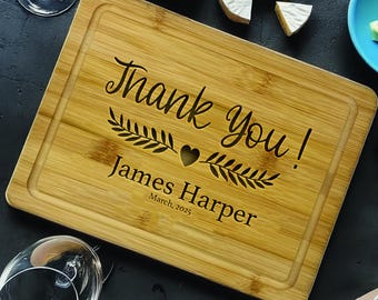 Personalized Cutting Board - Thank You Gift for Employee - Custom Engraved Farewell Gift - Office Gift for Boss or Team , Going Away Gift