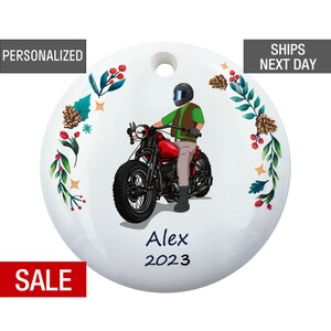 Motorcycle Christmas Ornament Personalized Custom, Gift For Bike Rider, Motorcyclist, Riding Bike, Biker