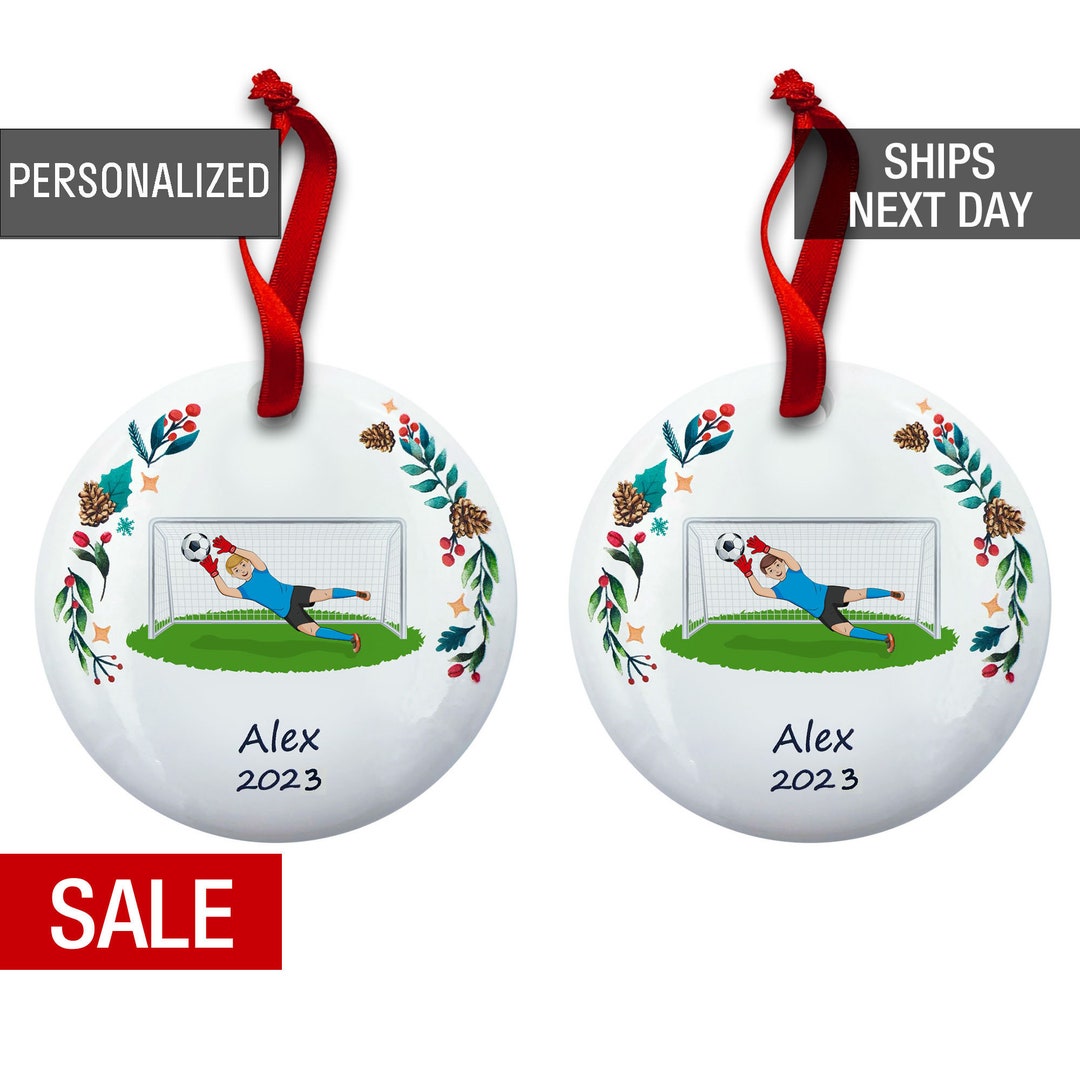 Goalkeeper, Soccer, Christmas Ornament Personalized 2023, Boy Playing