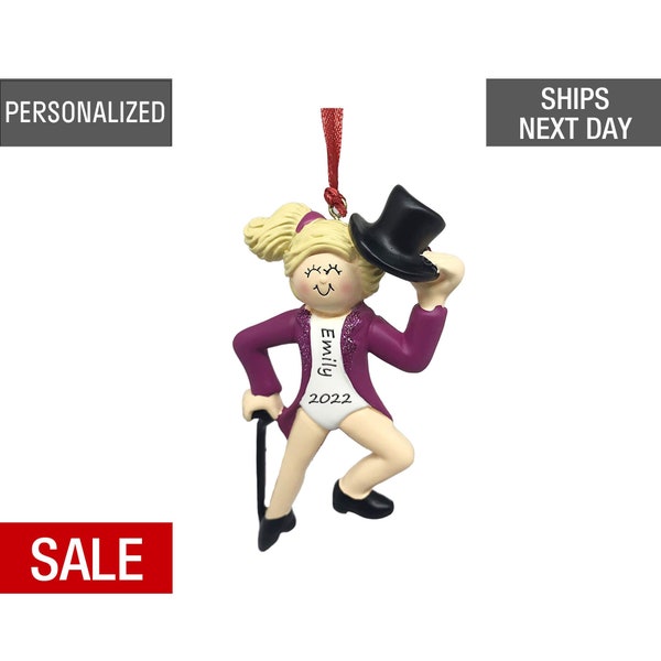 Tap Dance Christmas Ornament Personalized 2023, Female blonde Tap Jazz Dancer Ornament, Jazz Dancer, Dance Teacher, Gift For Dancer