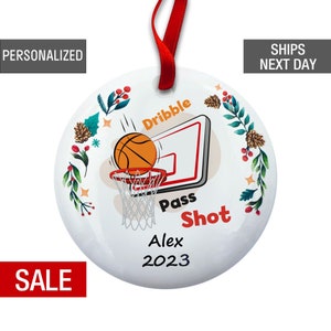 Basketball Sports Christmas Ornament Personalized , Basketball Player Ornament, Coach, Team Gift