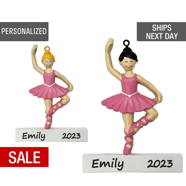 Ballerina Christmas Ornament Personalized 2023, Ballet Dancer Ornament, Girl Dancing Custom Gift, Blonde, Brunette Girl Ballerina Ornament