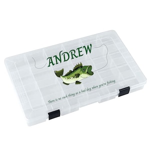 Personalized Fishing Tackle Box: Transparent Organizer Gift for Fisherman