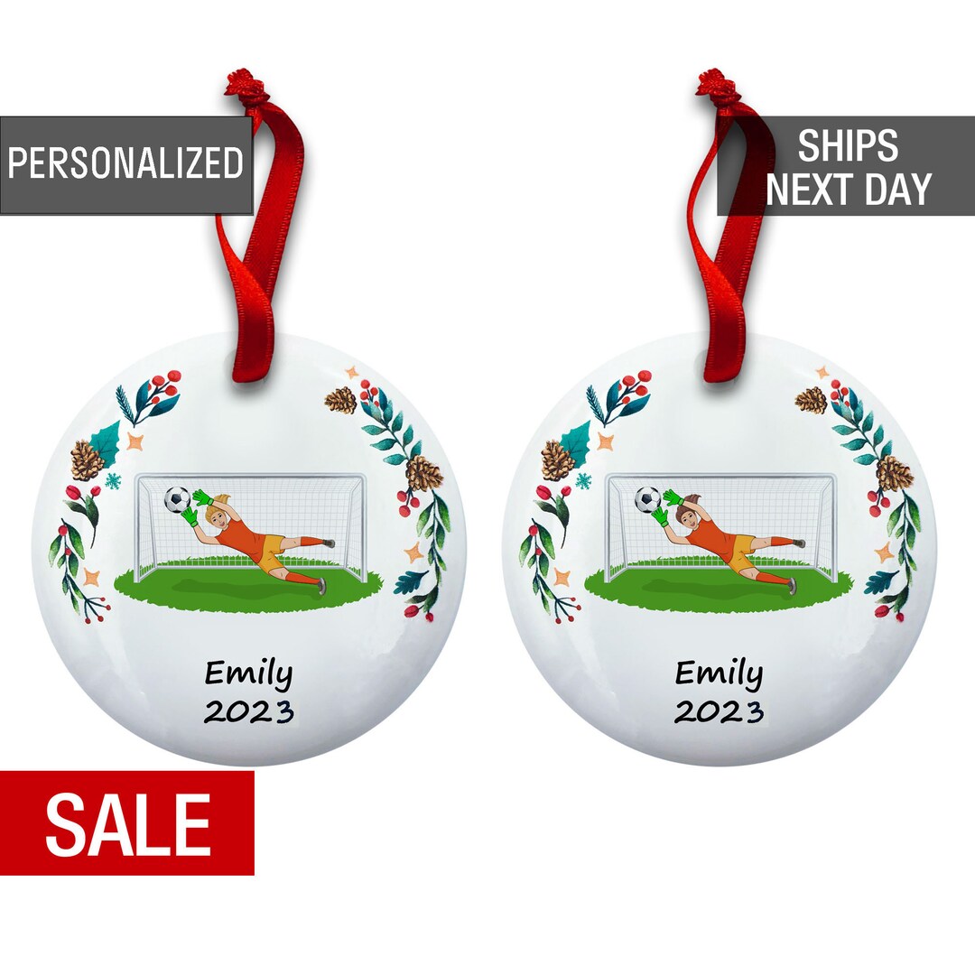 Goalkeeper, Soccer, Christmas Ornament Personalized 2023, Girl Playing