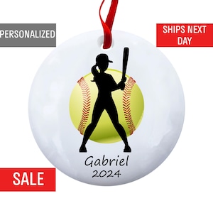 Softball Christmas Ornament – Personalized Softball Ornament for Girls, Softball Ornaments for Christmas Tree, Unique Coach Gifts
