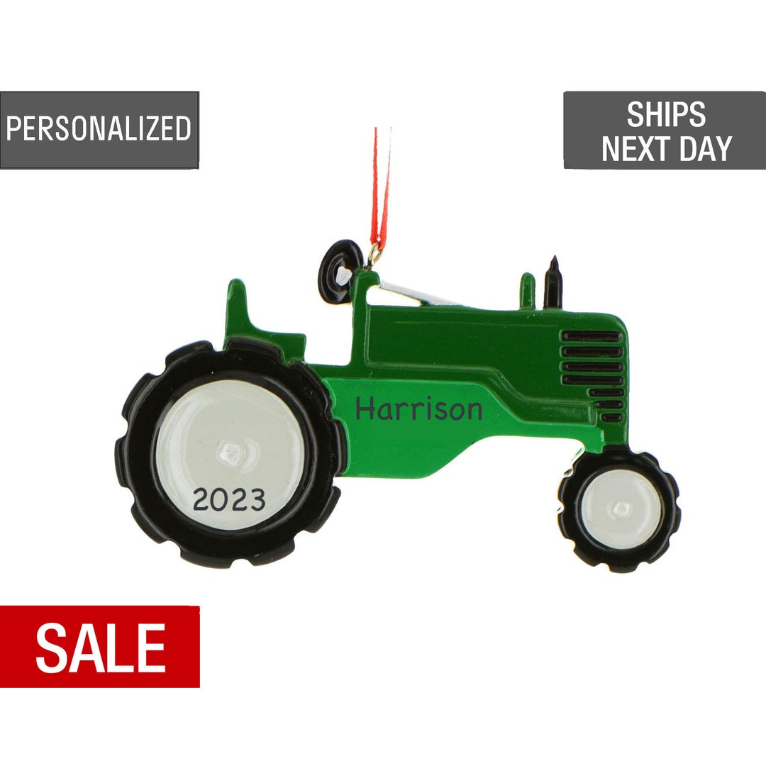 Tractor Christmas Tree Personalized Ornament, Kids Ornament, Farm Farmer Green Tractor Ornament