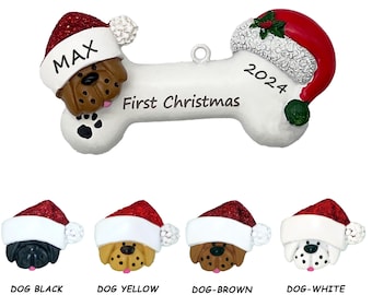 Dog Bone Personalized Ornament First New Christmas Puppy Ornament