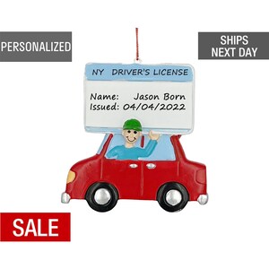 New Driver Christmas Ornament Personalized, New Driver&#39;s License Gift, Learners Permit. Learned to Drive, New To Driving, I can Drive Male
