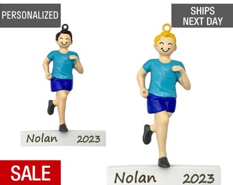 Runner Male Personalized Christmas Ornament Marathon, Track, Cross Country