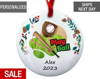 Baseball Player Christmas Ornaments Personalized, Baseball Team Gift,