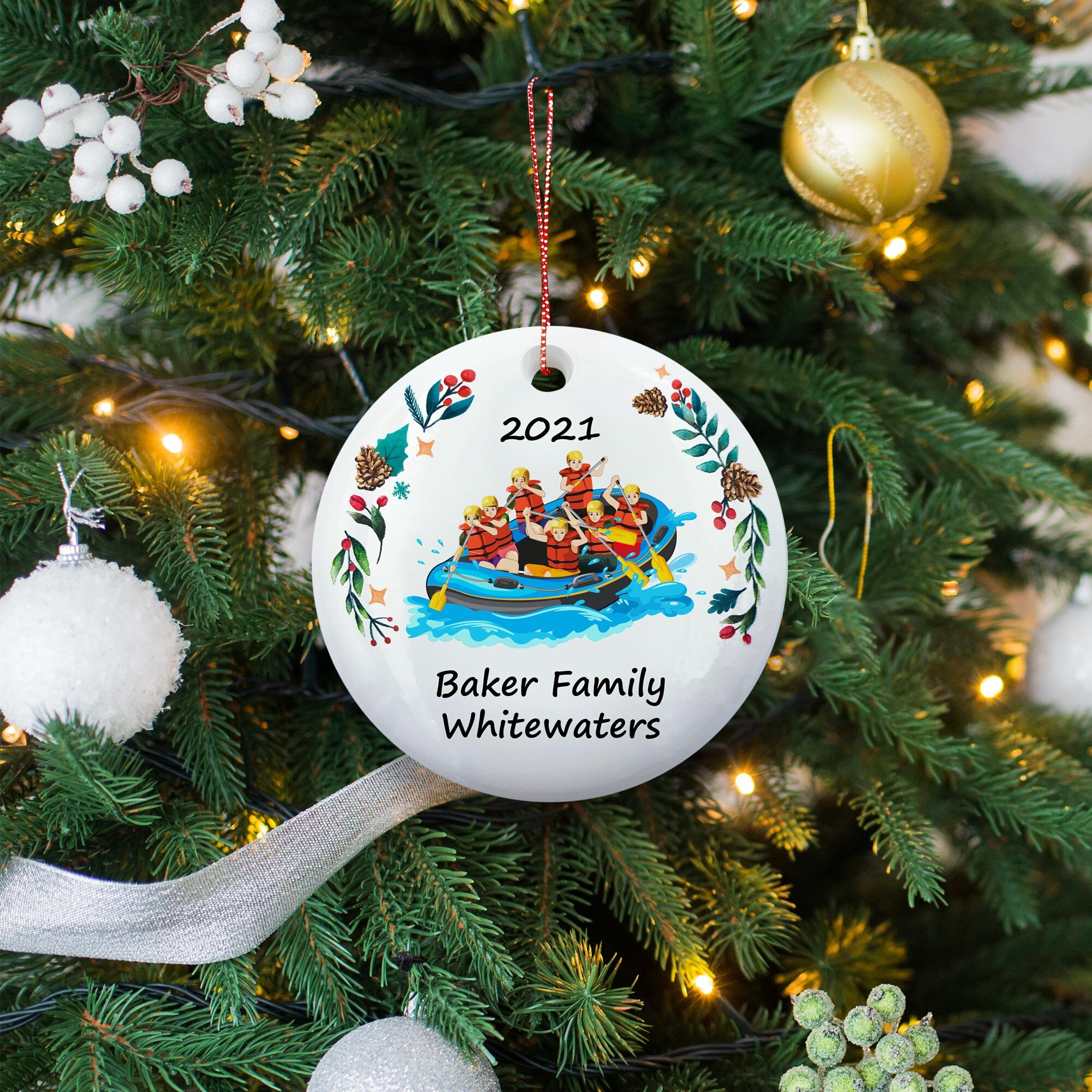 Rafting Christmas Ornament 