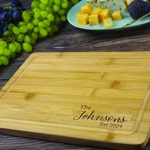 Personalized Cutting Board - Housewarming Gift - Custom Engraved Wood Board, New Home Gift for Couple, First Home Gift, Realtor Closing Gift