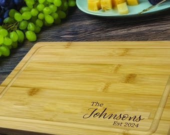 Personalized Cutting Board - Housewarming Gift - Custom Engraved Wood Board, New Home Gift for Couple, First Home Gift, Realtor Closing Gift