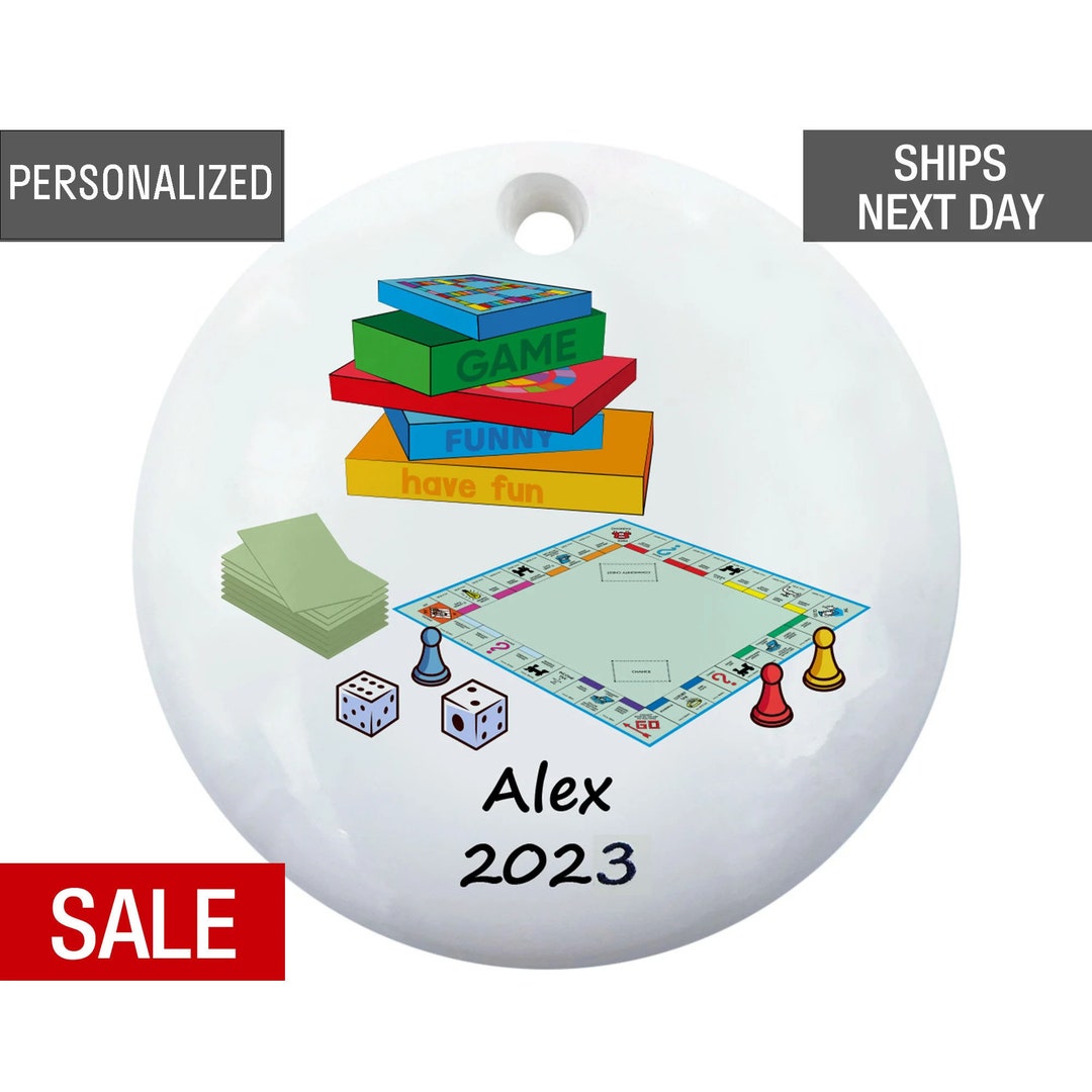 Board Game Christmas Ornament, Family Game Night Personalized Ornament