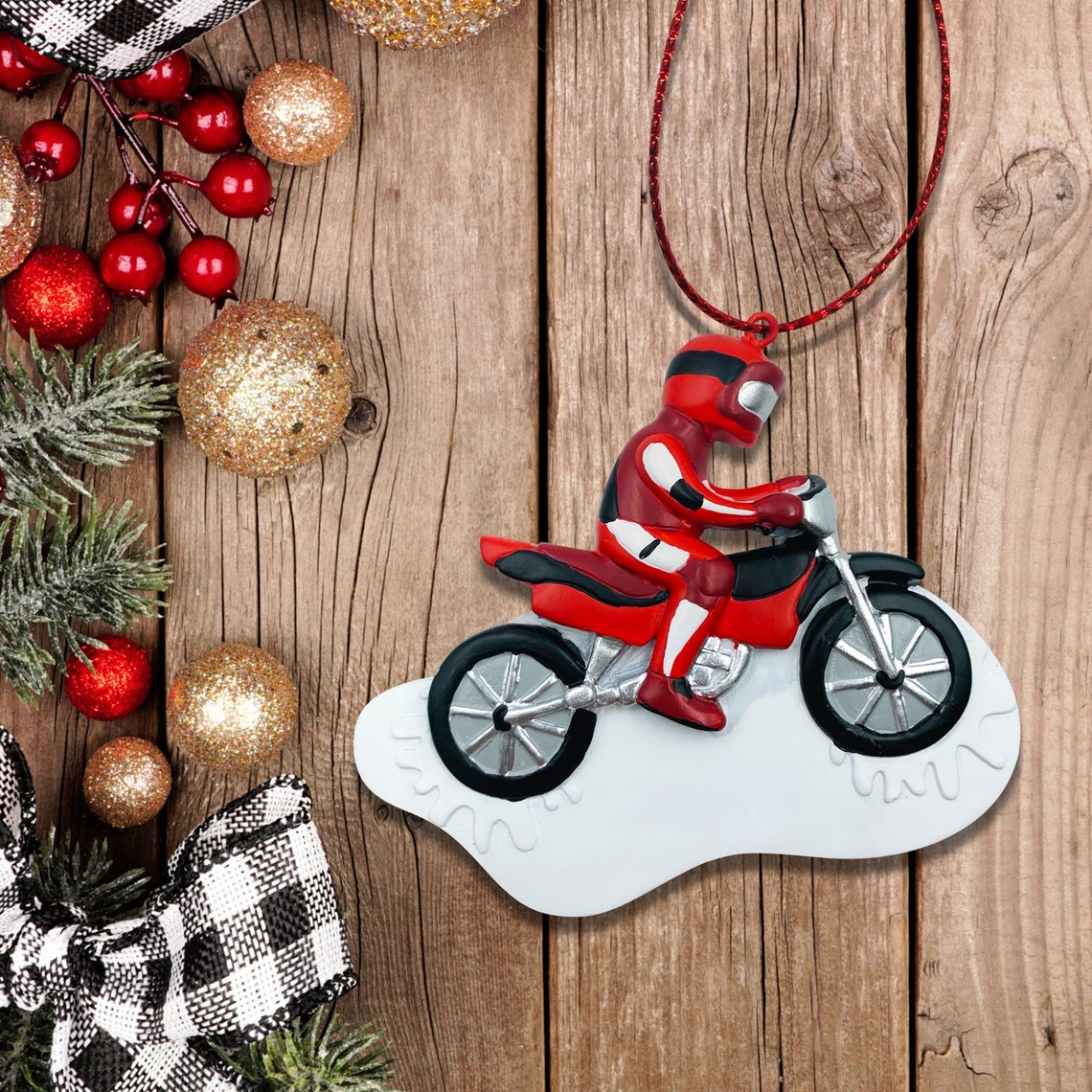 Dirt Bike Rider, Motorcycle, Racer, Motorcross Christmas Ornament ...
