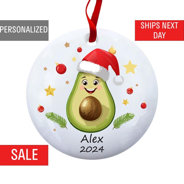 Avocado Christmas Personalized Ornament Fun Holiday Decor