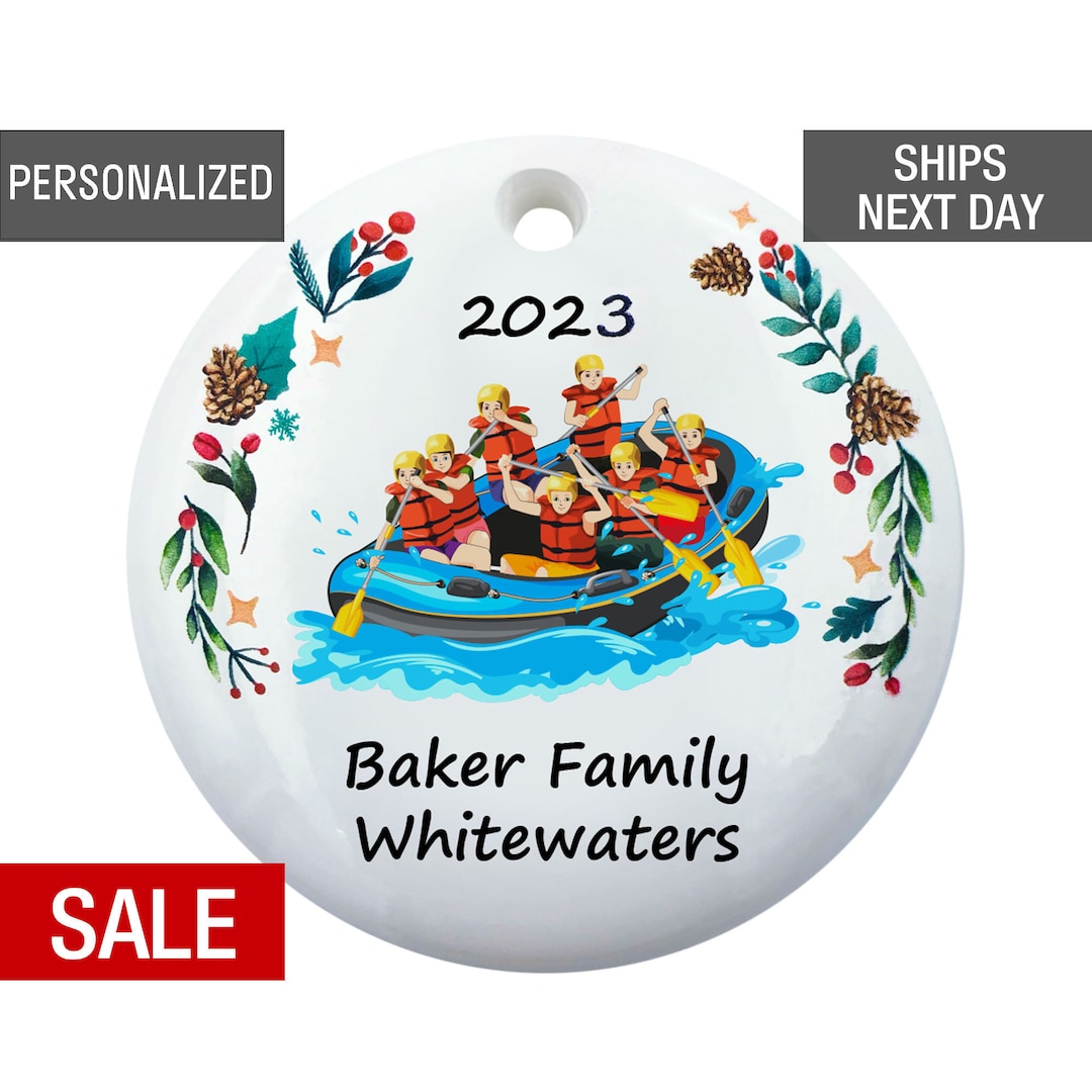 White Water Rafting Christmas Ornament 