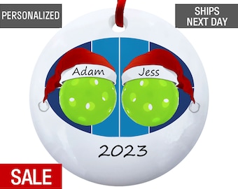 Pickleball Couple Christmas Ornament Personalized Pickler Keepsake