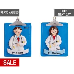 Medical Physician Personalized Ornaments Doctor Christmas Ornament , Male Female Doctor Ornament