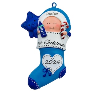 Baby&#39;s First Christmas Ornament 2025, Personalized Baby&#39;s 1st Christmas Ornament, Custom Baby Boy Christmas Ornament, New Baby Boy Gift