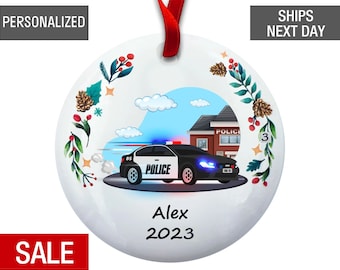 Police Officer Christmas Ornament Personalized Keepsake