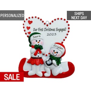 Engagement Proposal Gift First Christmas Engaged Personalized Ornament