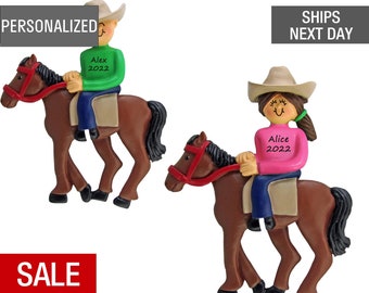 Personalized Horseback Riding Christmas Ornament: Equestrian Rider Gift